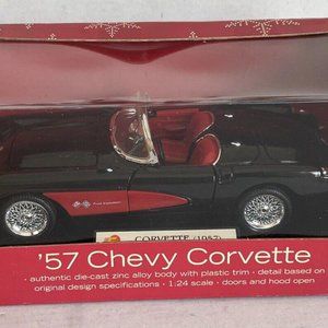 1957 Chevy Chevrolet Corvette Red White Diecast Collectible Model Car